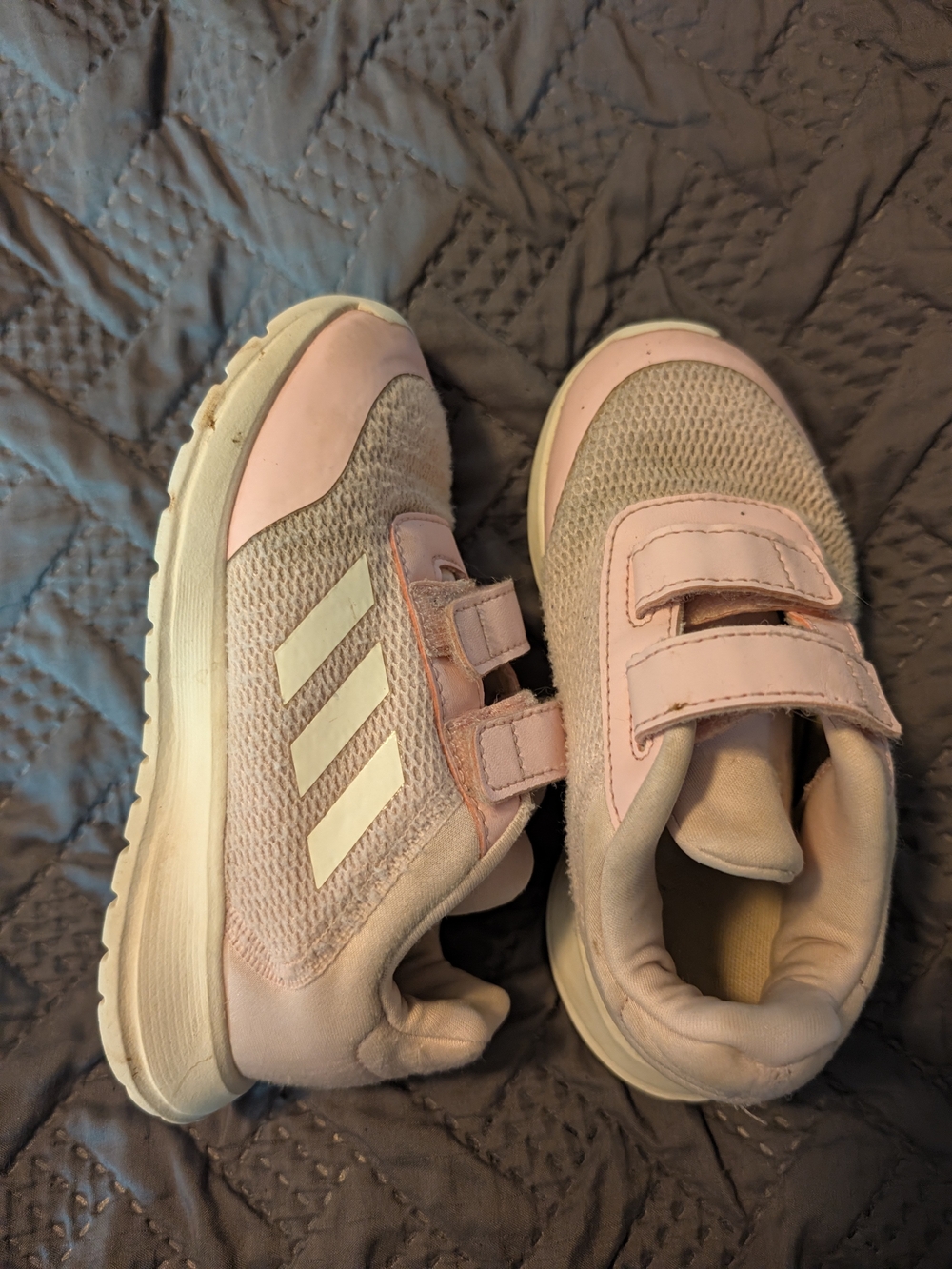 adidas Kids Pink Hook-and-Loop Sneakers